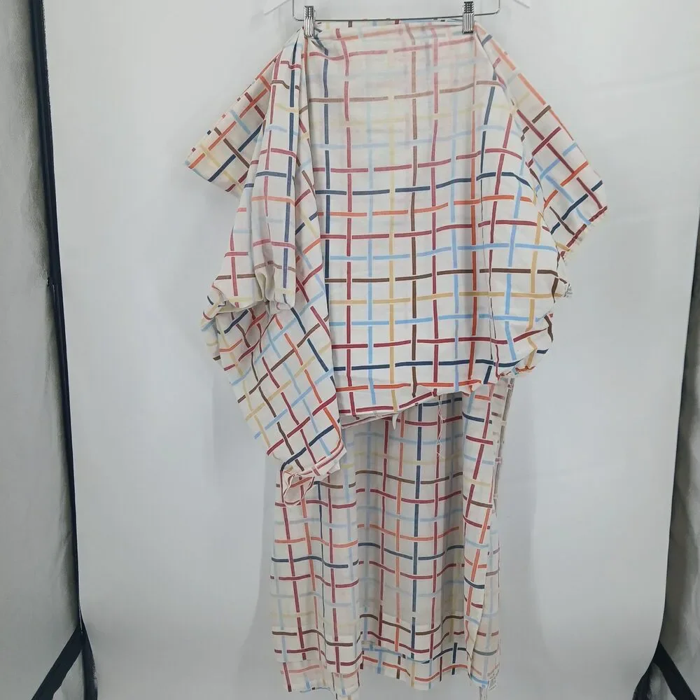 Vintage Utica Twin Bed Sheet Set Flat & Fitted No Iron Percale Plaid Grid Multi